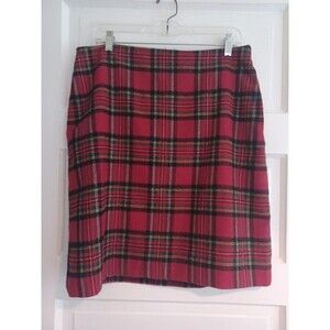 Talbots Red Plaid Tartan Skirt
